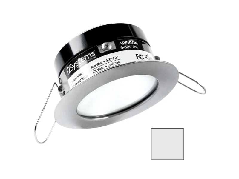 i2Systems Apeiron PRO A503 - 3W Spring Mount Light - Round - Cool White - Brushed Nickel Finish