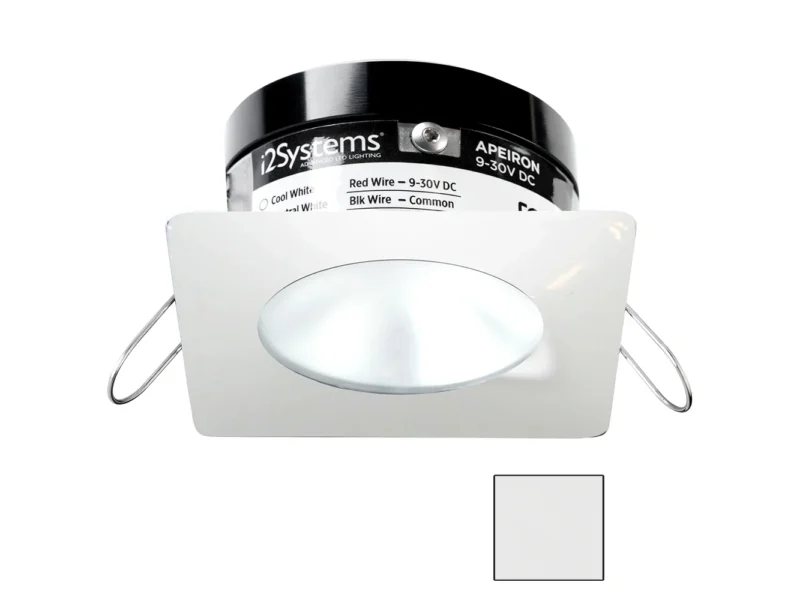 i2Systems Apeiron PRO A503 - 3W Spring Mount Light - Square/Round - Cool White - White Finish