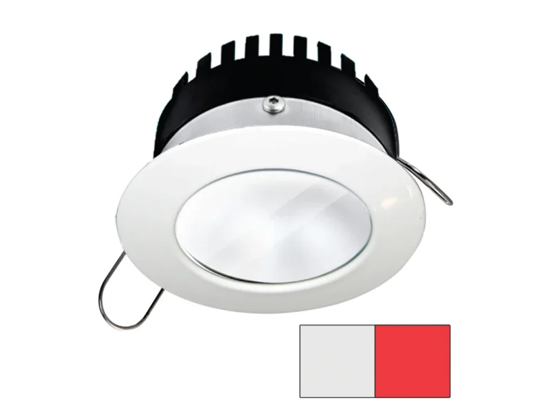 i2Systems Apeiron PRO A506 - 6W Spring Mount Light - Round - Cool White & Red - White Finish