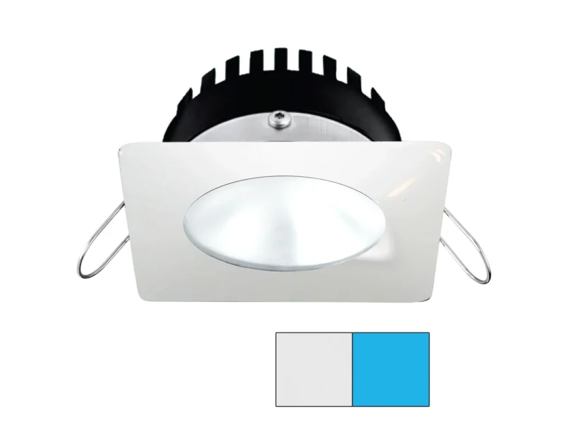 i2Systems Apeiron PRO A506 - 6W Spring Mount Light - Square/Round - Cool White & Blue - White Finish