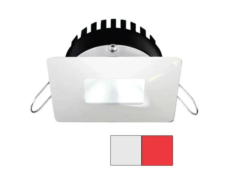 i2Systems Apeiron PRO A506 - 6W Spring Mount Light - Square/Square - Cool White & Red - White Finish