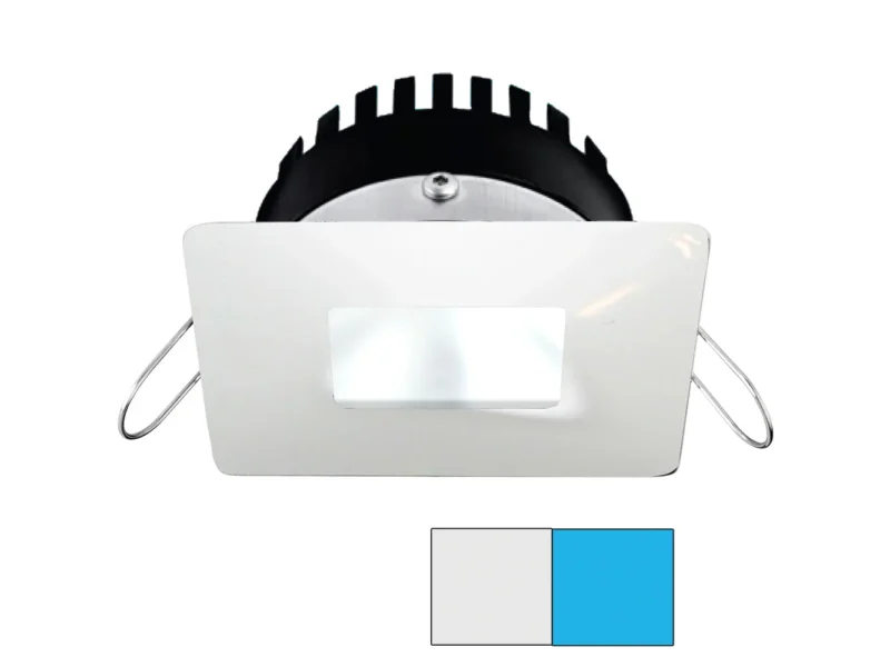 i2Systems Apeiron PRO A506 - 6W Spring Mount Light - Square/Square - Cool White & Blue - White Finish