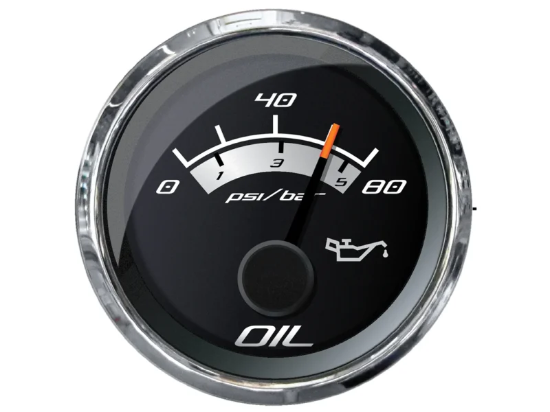 Faria Platinum 2" Oil Pressure Gauge - 80 PSI