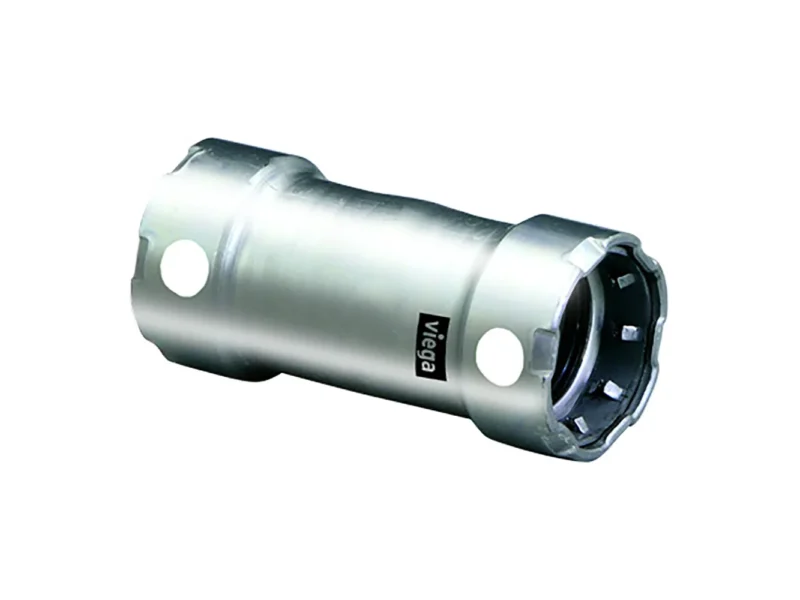 Viega MegaPress 1/2" Stainless Steel 304 Coupling w/o Stop - Double Press Connection - Smart Connect Technology