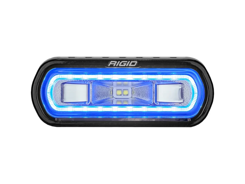 RIGID Industries SR-L Series Marine Spreader Light - Black Surface Mount - White Light w/Blue Halo