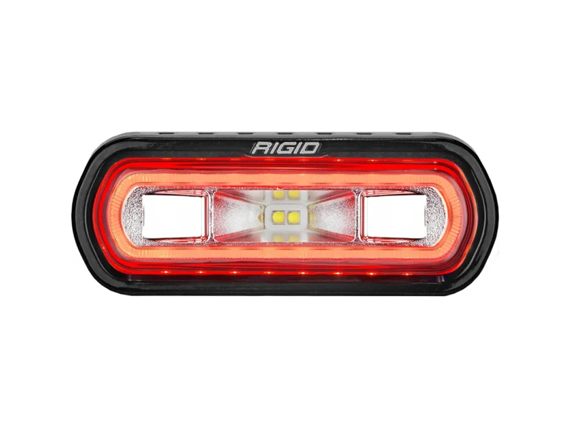 RIGID Industries SR-L Series Marine Spreader Light - Black Surface Mount - White Light w/Red Halo