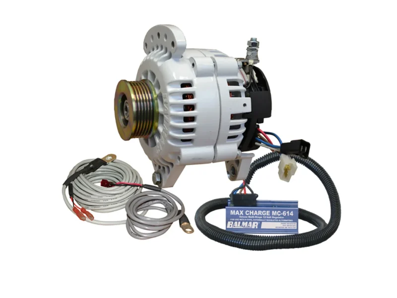 Balmar Alternator 120 AMP 12V 3.15" Dual Foot Saddle K6 Pulley Regulator & Temp Sensor