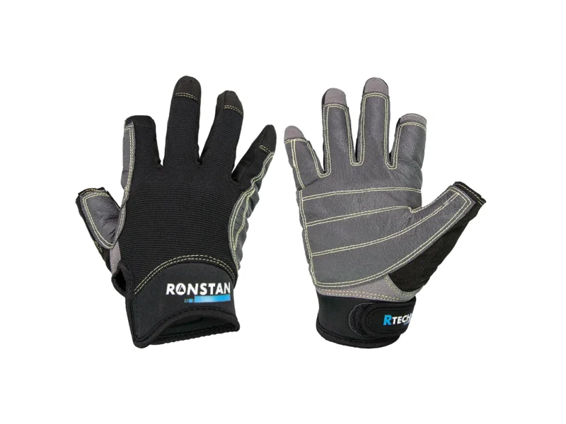 Ronstan Sticky Race Gloves - 3-Finger - Black - XXS