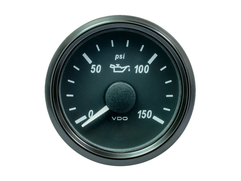 VDO SingleViu 52mm (2-1/16") Oil Pressure Gauge - 150 PSI - 0-180 Ohm