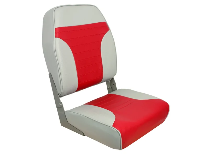 Springfield High Back Multi-Color Folding Seat - Red/Grey