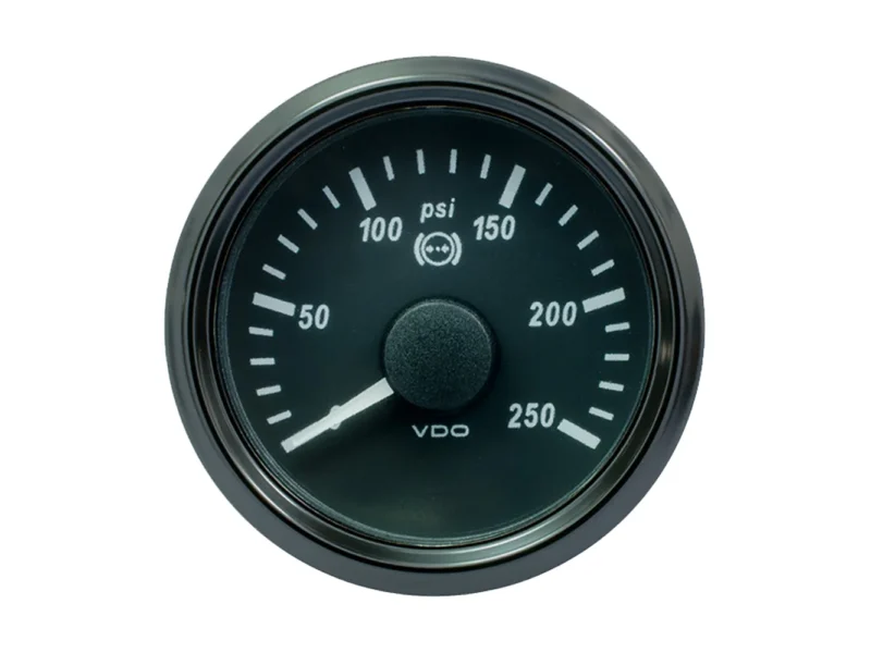 VDO SingleViu 52mm (2-1/16") Brake Pressure Gauge - 250 PSI - 0-4.5V