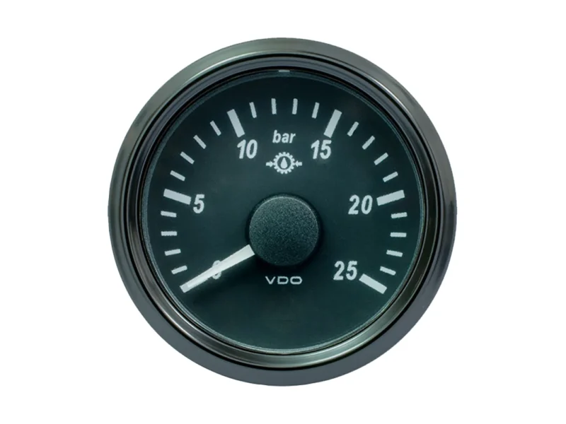 VDO SingleViu 52mm (2-1/16") Gear Oil Pressure Gauge - 25 Bar - 0-180 Ohm