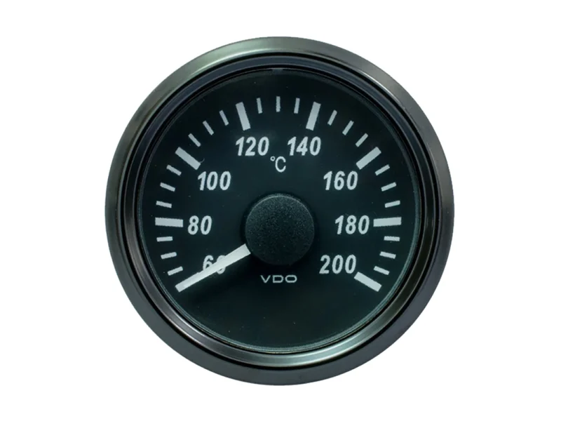 VDO SingleViu 52mm (2-1/16") Cylinder Temp. Gauge - 200°C - 471-14 Ohm