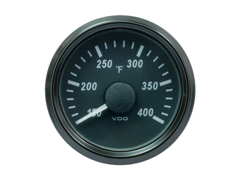 VDO SingleViu 52mm (2-1/16") Cylinder Temp. Gauge - 400°F - 471-14 Ohm