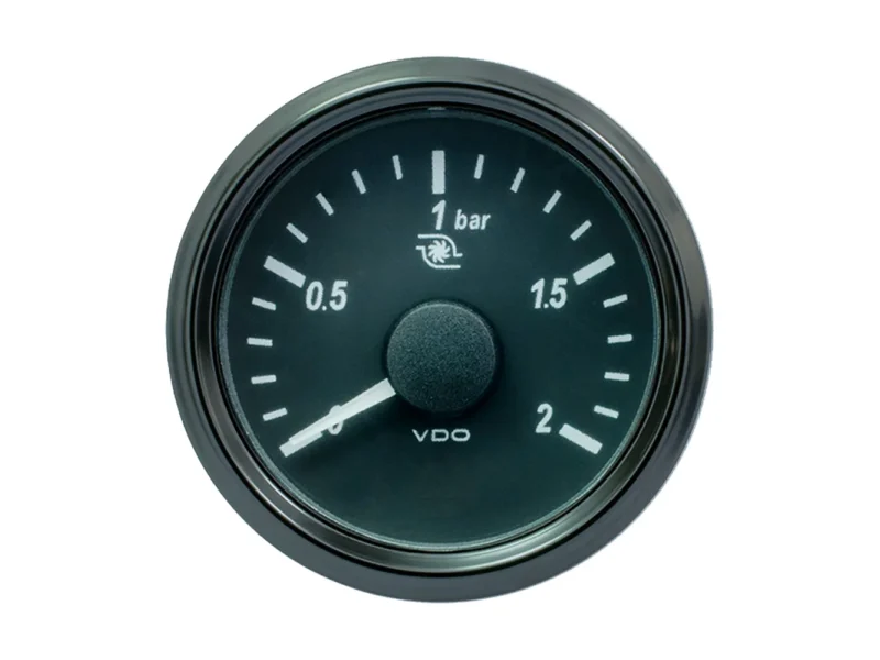 VDO SingleViu 52mm (2-1/16") Turbo Pressure Gauge - 60 PSI - 0-180 Ohm