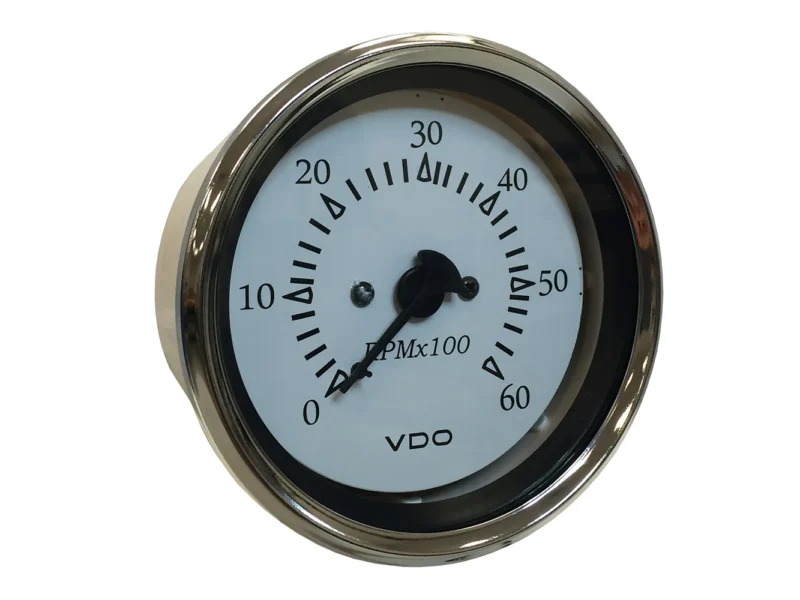 VDO Cockpit Marine 85MM (3-3/8") Sterndrive Tachometer - White Dial/Chrome Bezel