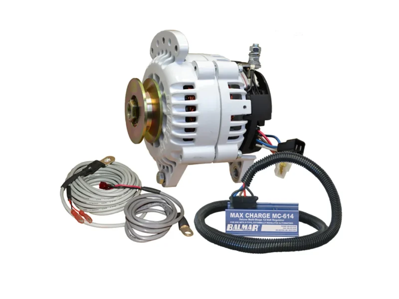 Balmar Alternator 100 AMP Kit 12V 3.15" Dual Foot Saddle Single Vee Pulley Regulator & Temp Sensor