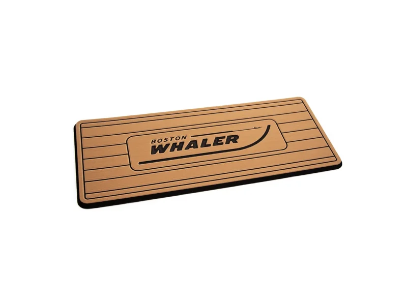 SeaDek Boston Whaler Helm Pad - Mocha/Black Brushed w/Routed Teak Lines