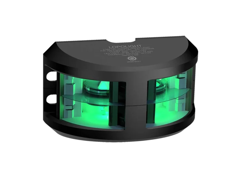 Lopolight Series 200-018 - Double Stacked Navigation Light - 2NM - Vertical Mount - Green - Black Housing