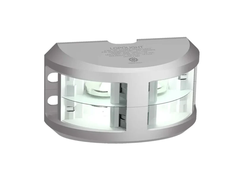 Lopolight Series 200-024 - Double Stacked Navigation Light - 2NM - Vertical Mount - White - Silver Housing