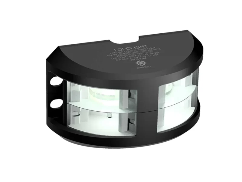 Lopolight Series 200-024 - Double Stacked Navigation Light - 2NM - Vertical Mount - White - Black Housing