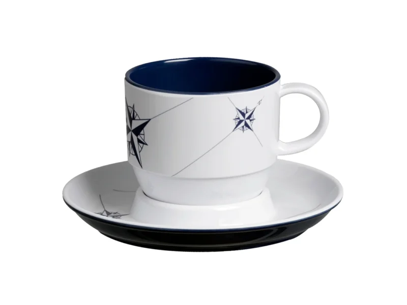 Marine Business Melamine Tea Cup & Plate Breakfast Set - NORTHWIND - Set of 6