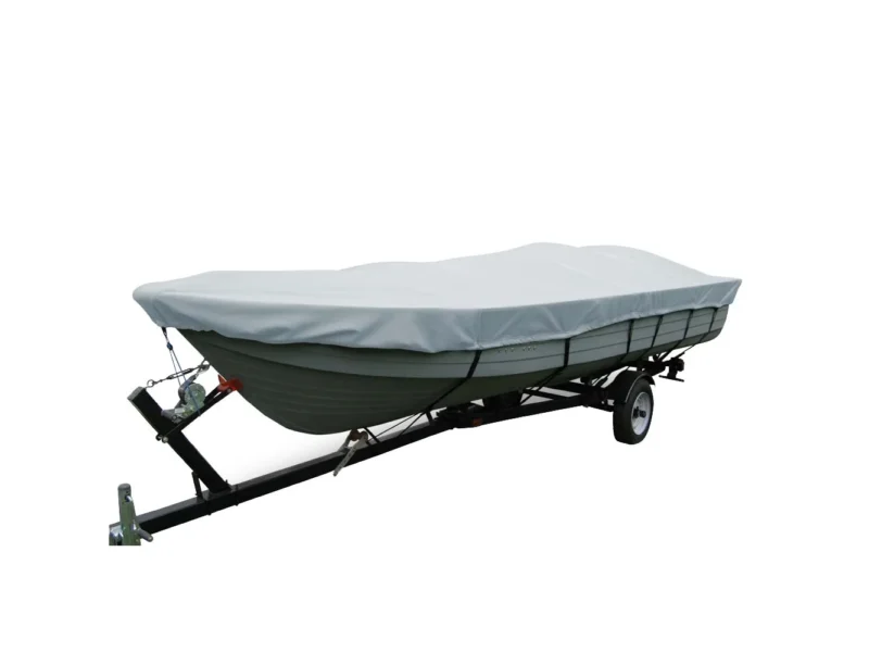 Carver Poly-Flex II Wide Series Styled-to-Fit Boat Cover f/12.5' V-Hull Fishing Boats Without Motor - Grey