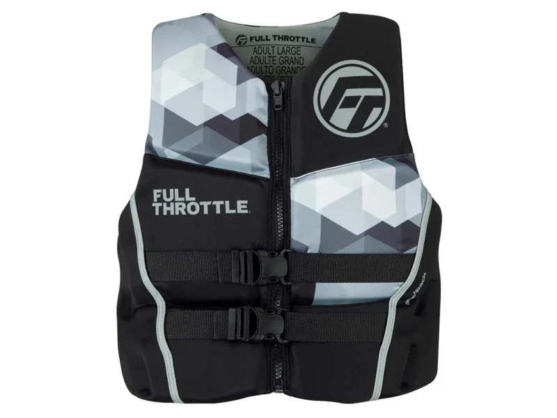 Full Throttle Men's Rapid-Dry Flex-Back Life Jacket - M - Black/Grey