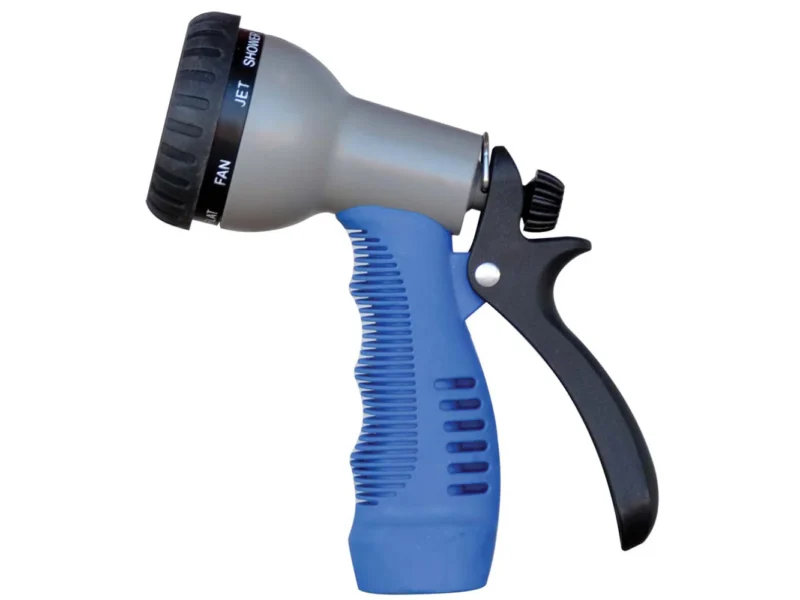 HoseCoil Rubber Tip Nozzle w/9 Pattern Adjustable Spray Head & Comfort Grip