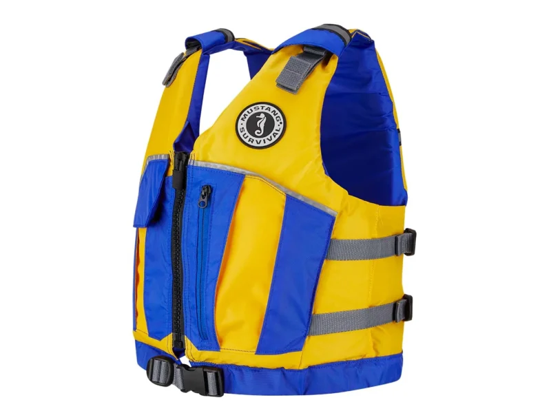 Mustang Youth Reflex Foam Vest - Yellow/Royal Blue