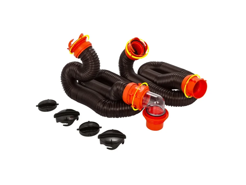 Camco RhinoFLEX 20' Sewer Hose Kit w/4 In 1 Elbow Caps