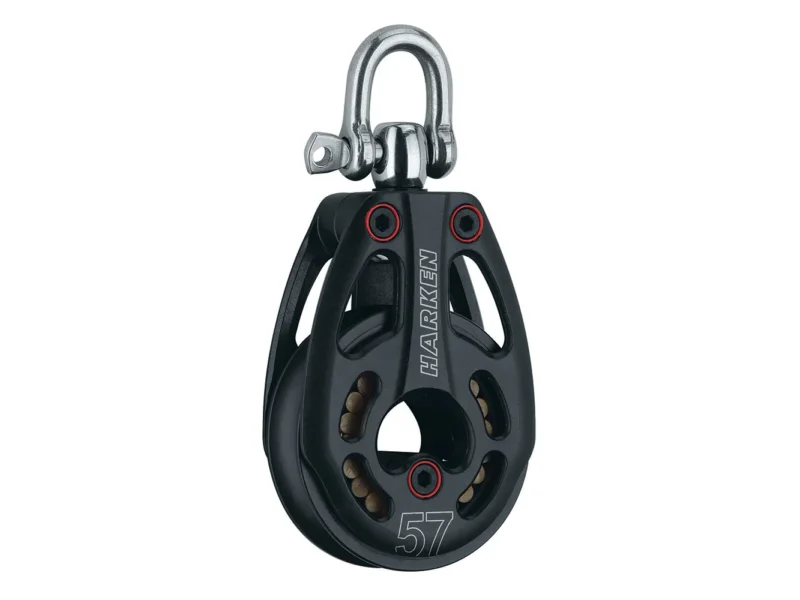 Harken 57mm Aluminum Low Load Black Magic Block w/Swivel