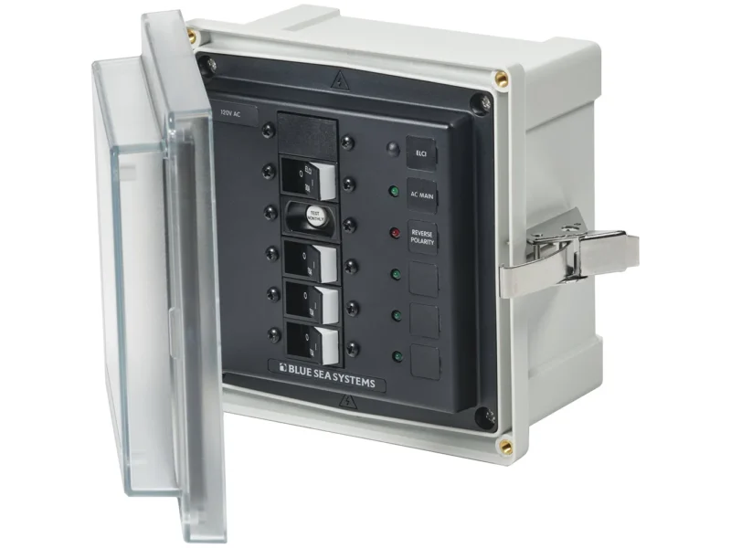 Blue Sea 3128 - SMS Panel Enclosure w/ELCI (30A) & 3 Branch (15A) - 120V AC