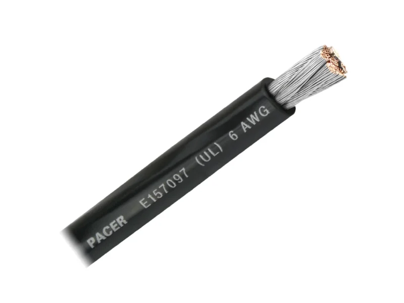 Pacer Black 6 AWG Battery Cable - Sold By The Foot