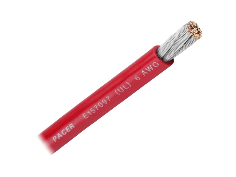 Pacer Red 6 AWG Battery Cable - Sold By The Foot