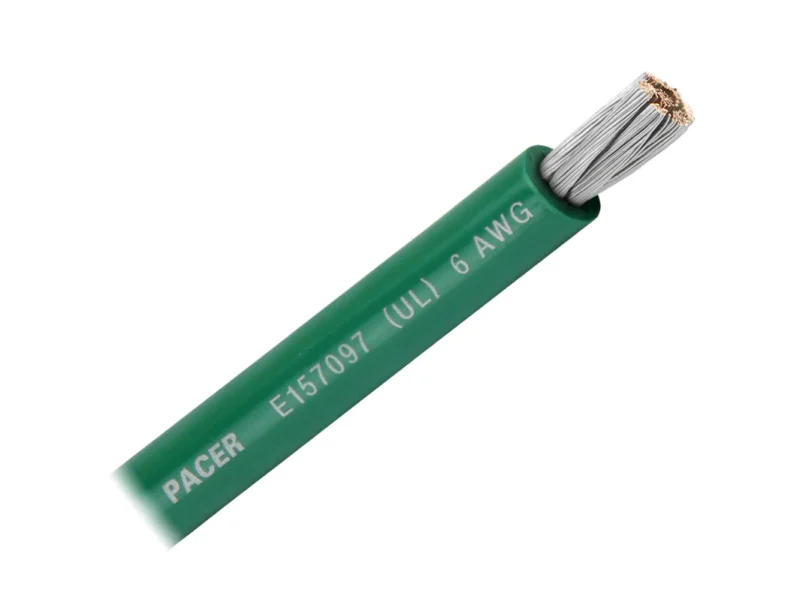 Pacer Green 6 AWG Battery Cable - Sold By The Foot