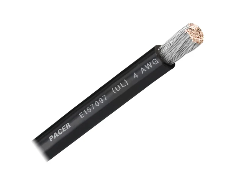 Pacer Black 4 AWG Battery Cable - Sold By The Foot