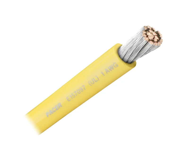 Pacer Yellow 1 AWG Battery Cable - Sold By The Foot