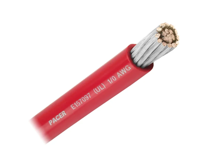 Pacer Red 1/0 AWG Battery Cable - Sold By The Foot