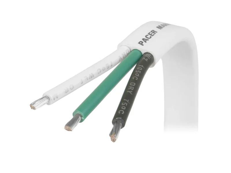 Pacer 16/3 AWG Triplex Cable - Black/Green/White - 100'