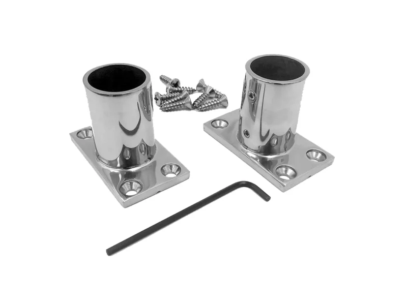 NavPod Stainless Steel Feet f/1.25″ Diameter AngleGuards or Stanchion Kits (Rectangular Base) w/Hardware