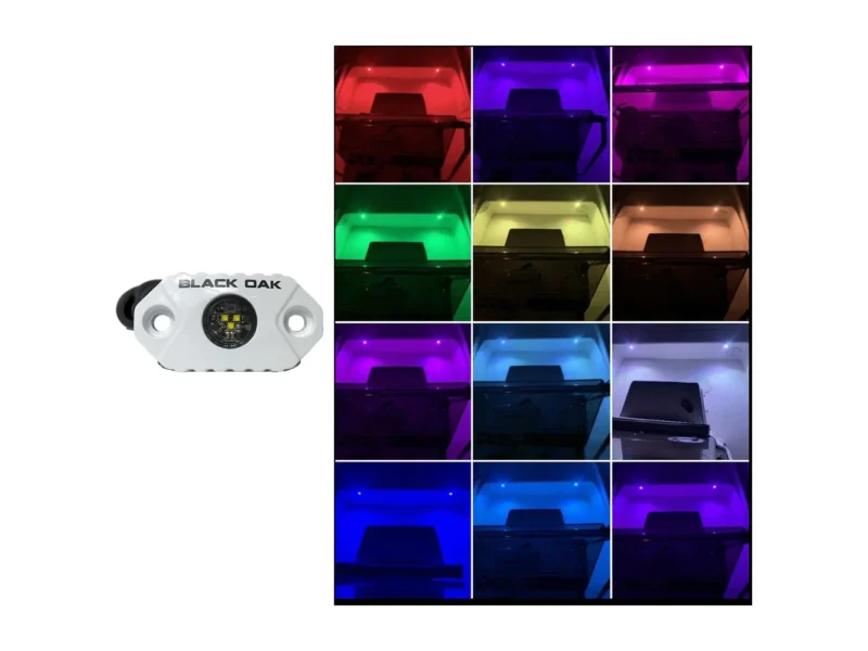 Black Oak Rock Accent Light - RGB - White Housing