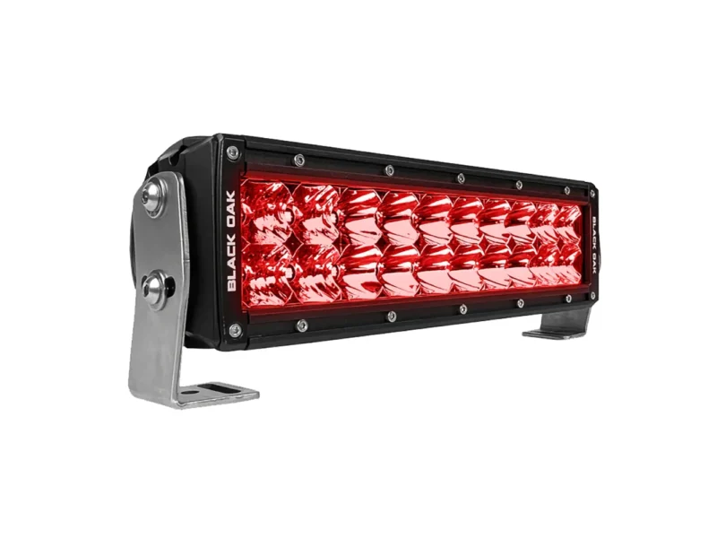 Black Oak 10" Red LED Predator Hunting Light Bar - Combo Optics - Black Housing - Pro Series 3.0