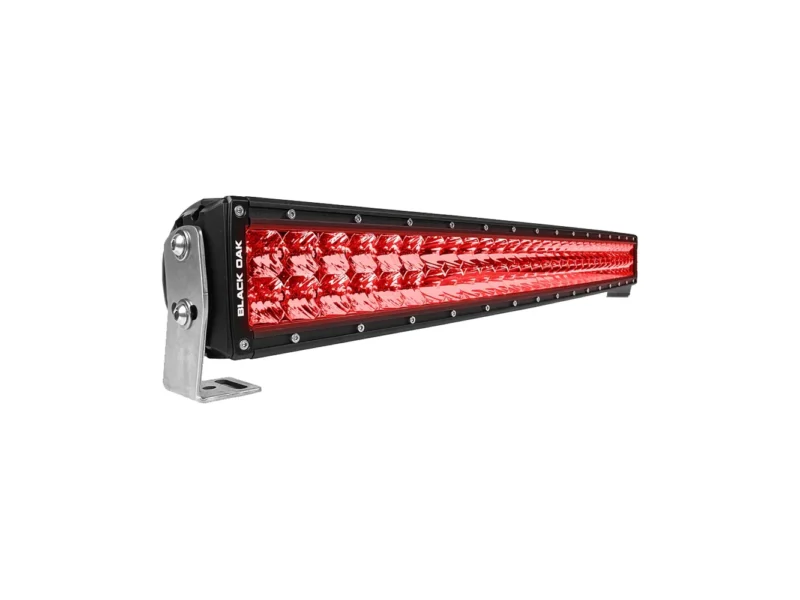 Black Oak 30" Curved Double Row Red LED Predator Hunting Light Bar - Combo Optics - Black Housing - Pro Series 3.0