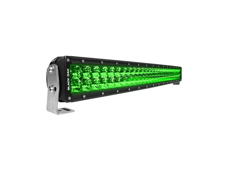 Black Oak 30" Curved Double Row Green LED Hog Hunting Light Bar - Combo Optics - Black Housing - Pro Series 3.0