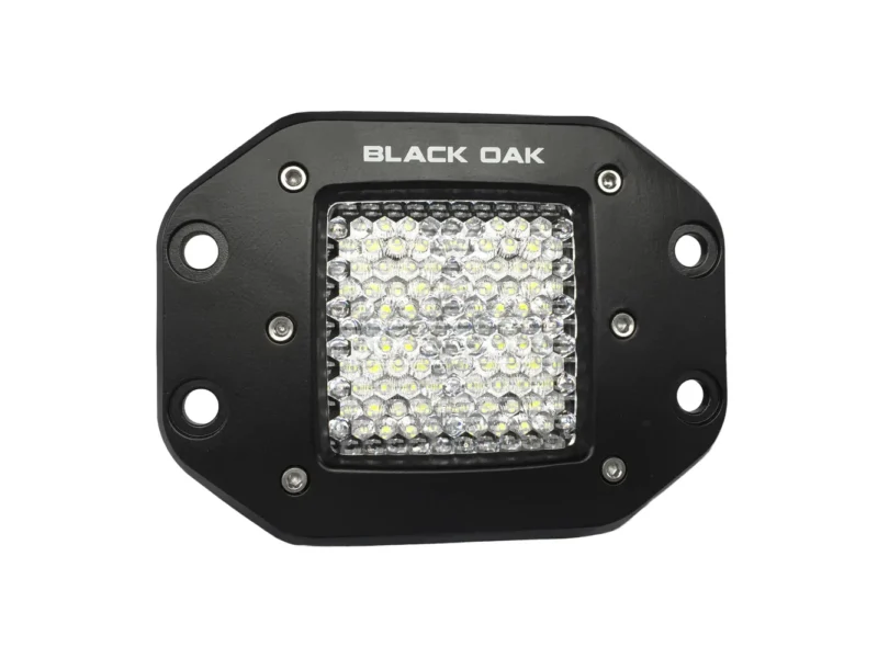 Black Oak 2" Flush Mount LED Pod Light - Flood Optics - Black Housing - Pro Series 3.0