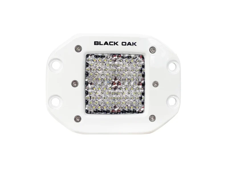 Black Oak 2" Marine Flush Mount LED Pod Light - Diffused Optics - White Housing - Pro Series 3.0