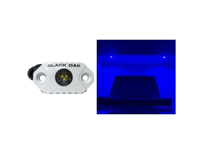 Black Oak Rock Accent Light - Blue LEDs - White Housing