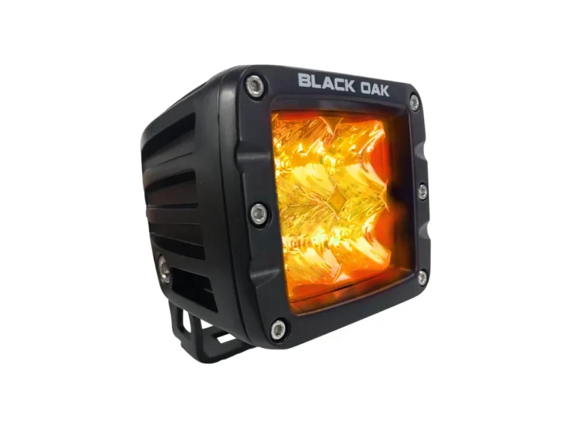 Black Oak 2" Amber LED Pod Light - Flood Optics - Black Housing - Pro Series 3.0