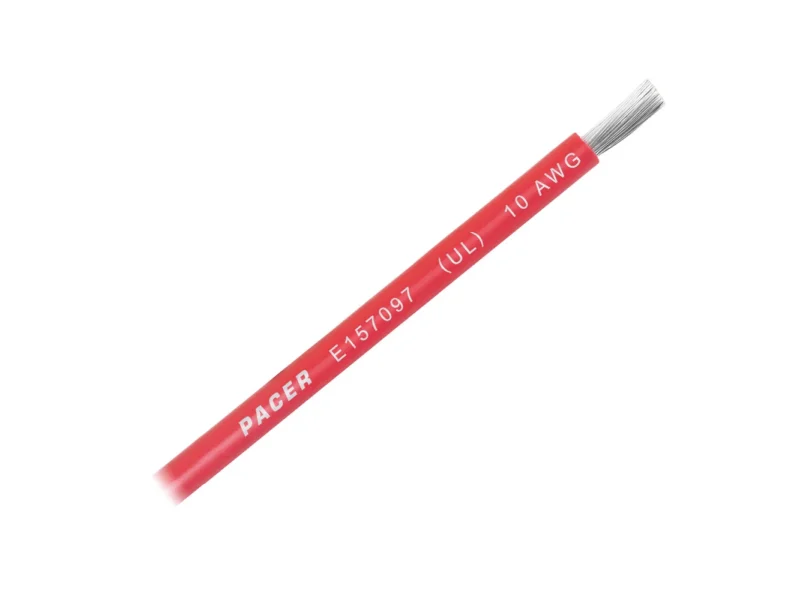 Pacer Red 10 AWG Battery Cable - Sold By The Foot